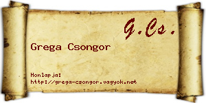 Grega Csongor névjegykártya